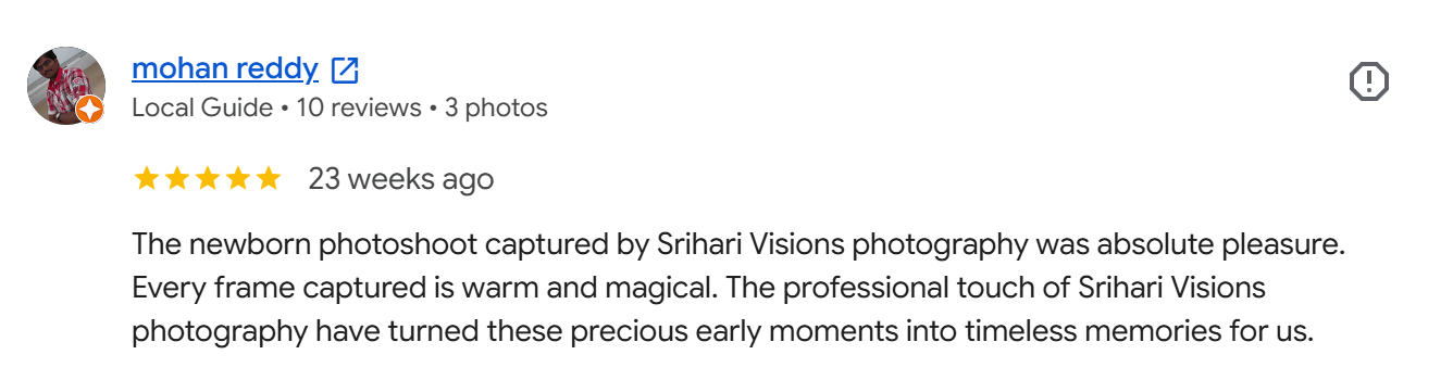 Review by mohan reddy to Srihari Visions Wedding Photography