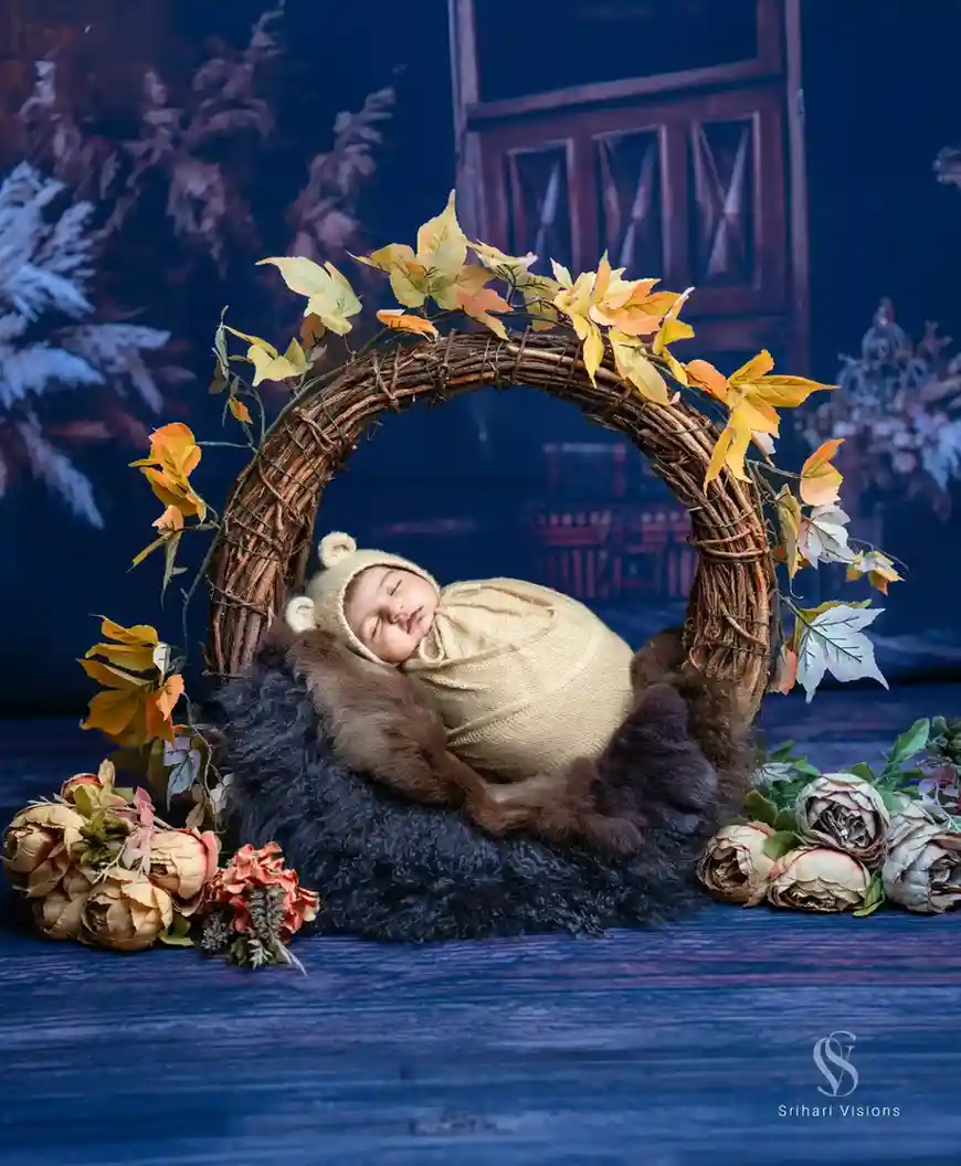 Beautiful sleeping newborn baby portrait
