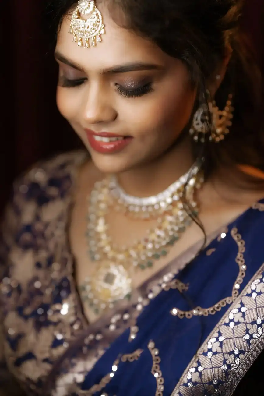 Bride standing gracefully at engagement celebration