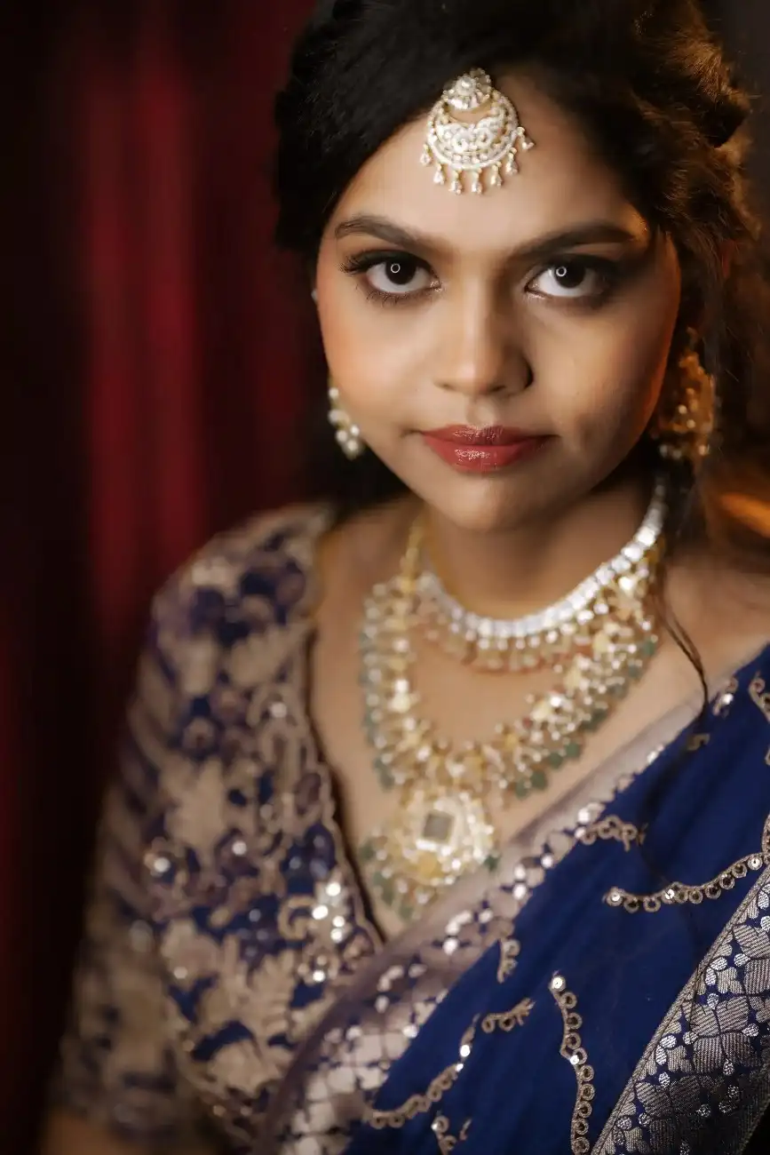 Elegant South Indian bride engagement portrait