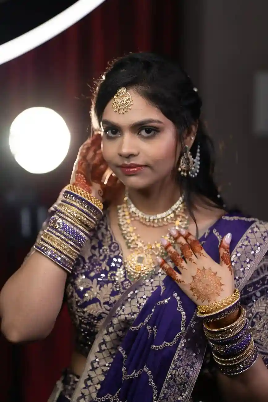 Bride looking at camera during engagement photoshoot
