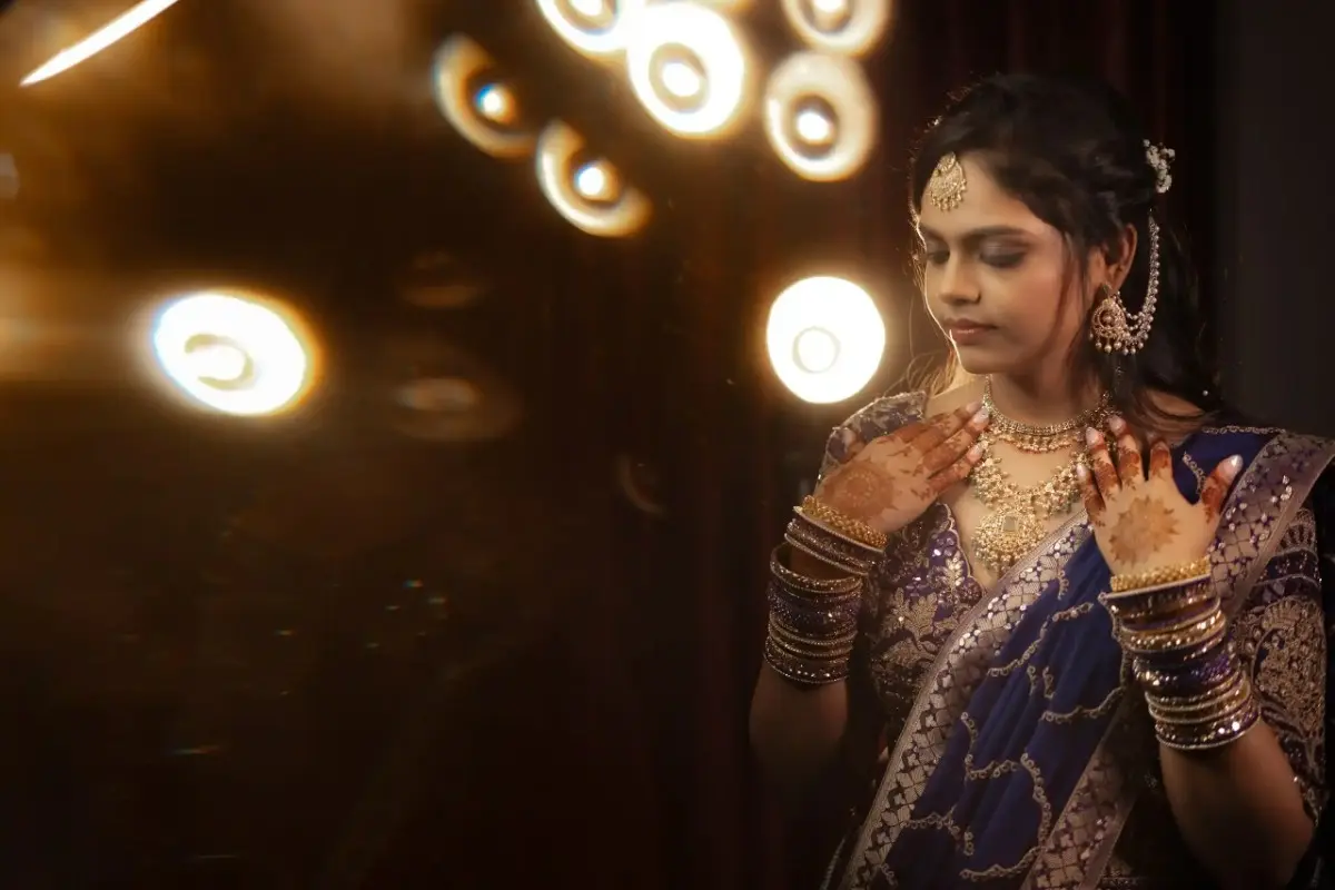 Bride portrait showcasing traditional jewellery