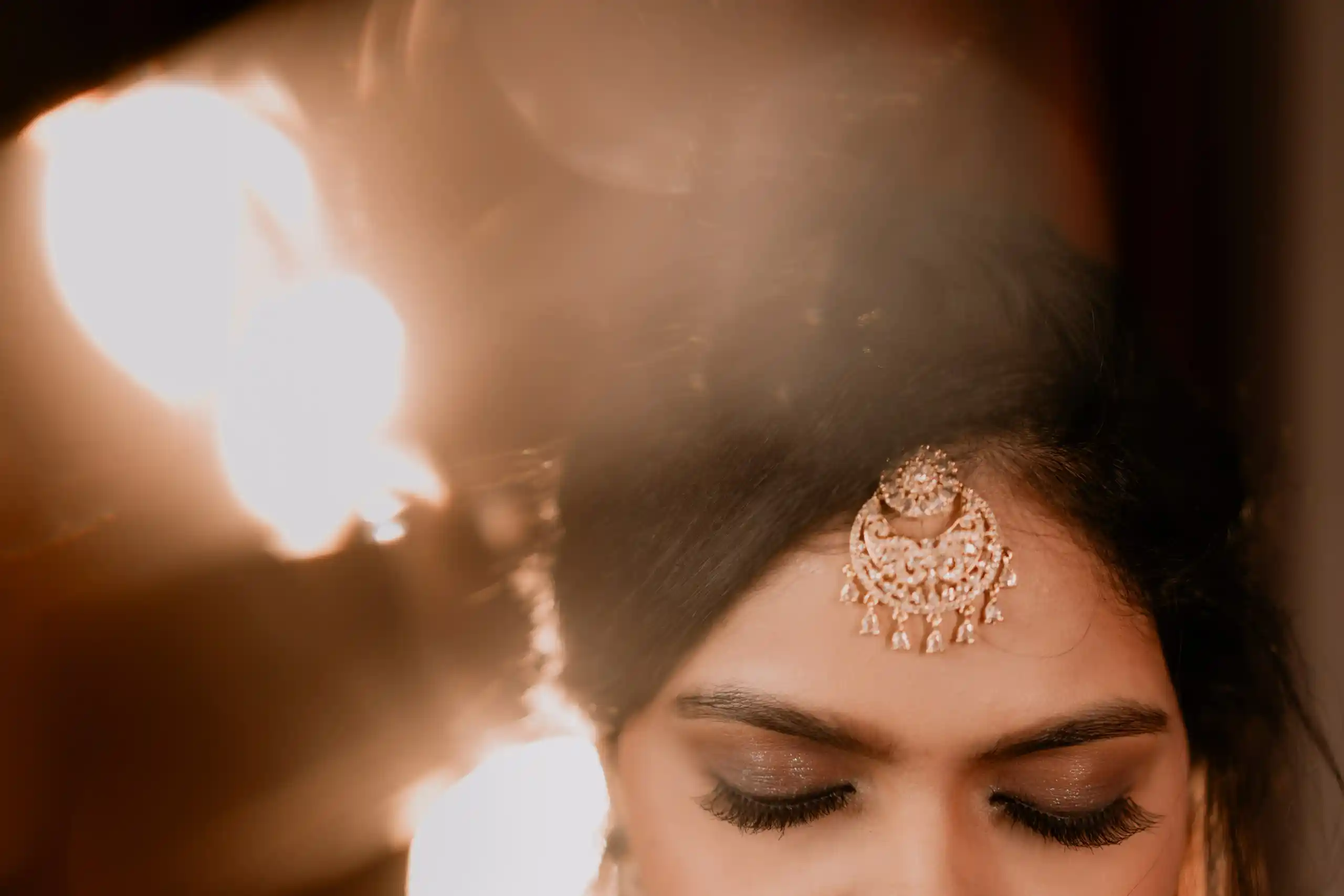 Beautiful bride close-up portrait during engagement