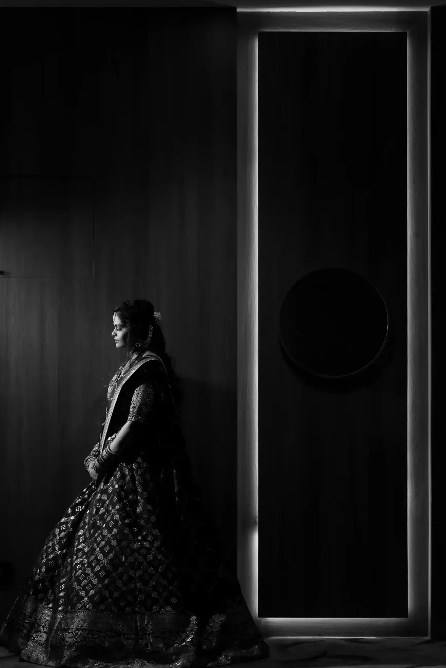 Elegant bride portrait during engagement photography