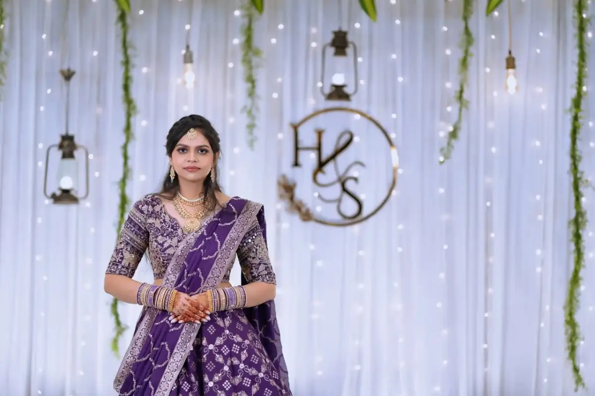 Bride portrait with floral decorations