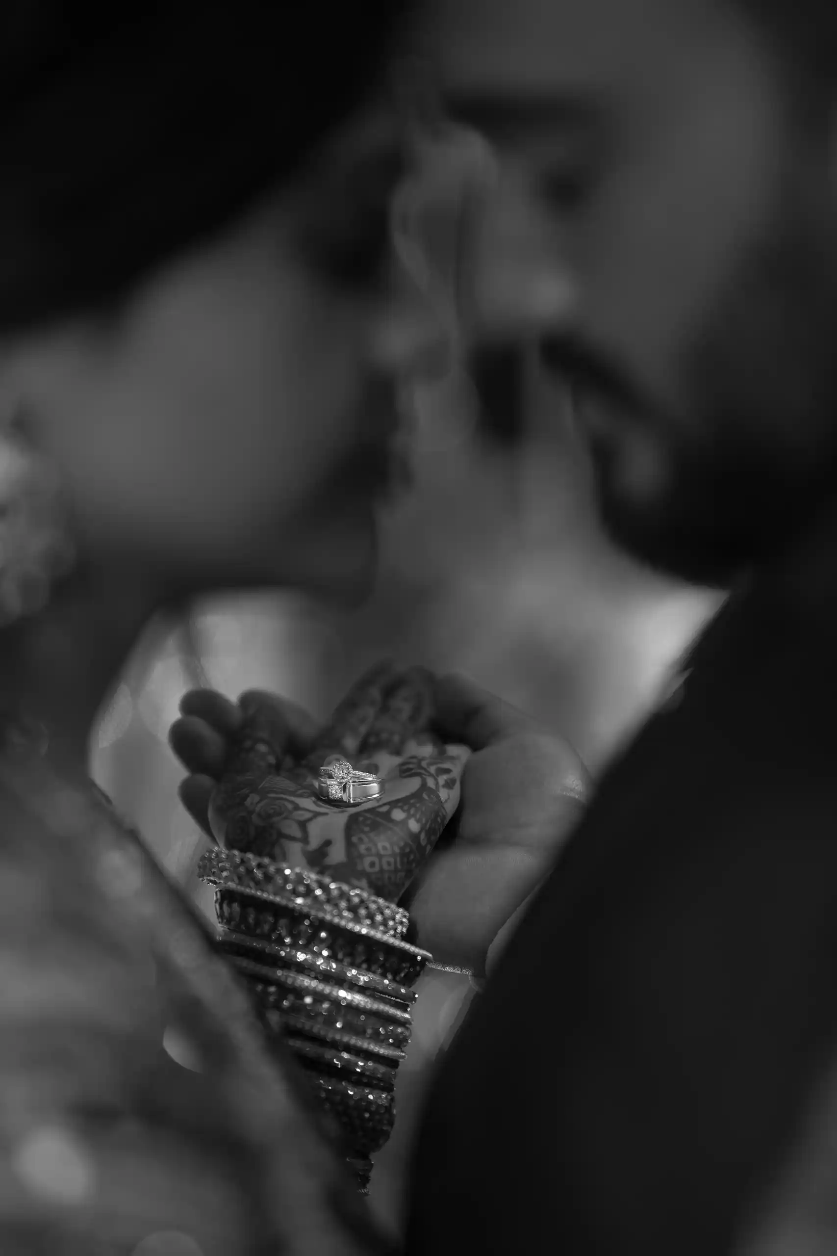 Romantic couple portrait at engagement ceremony