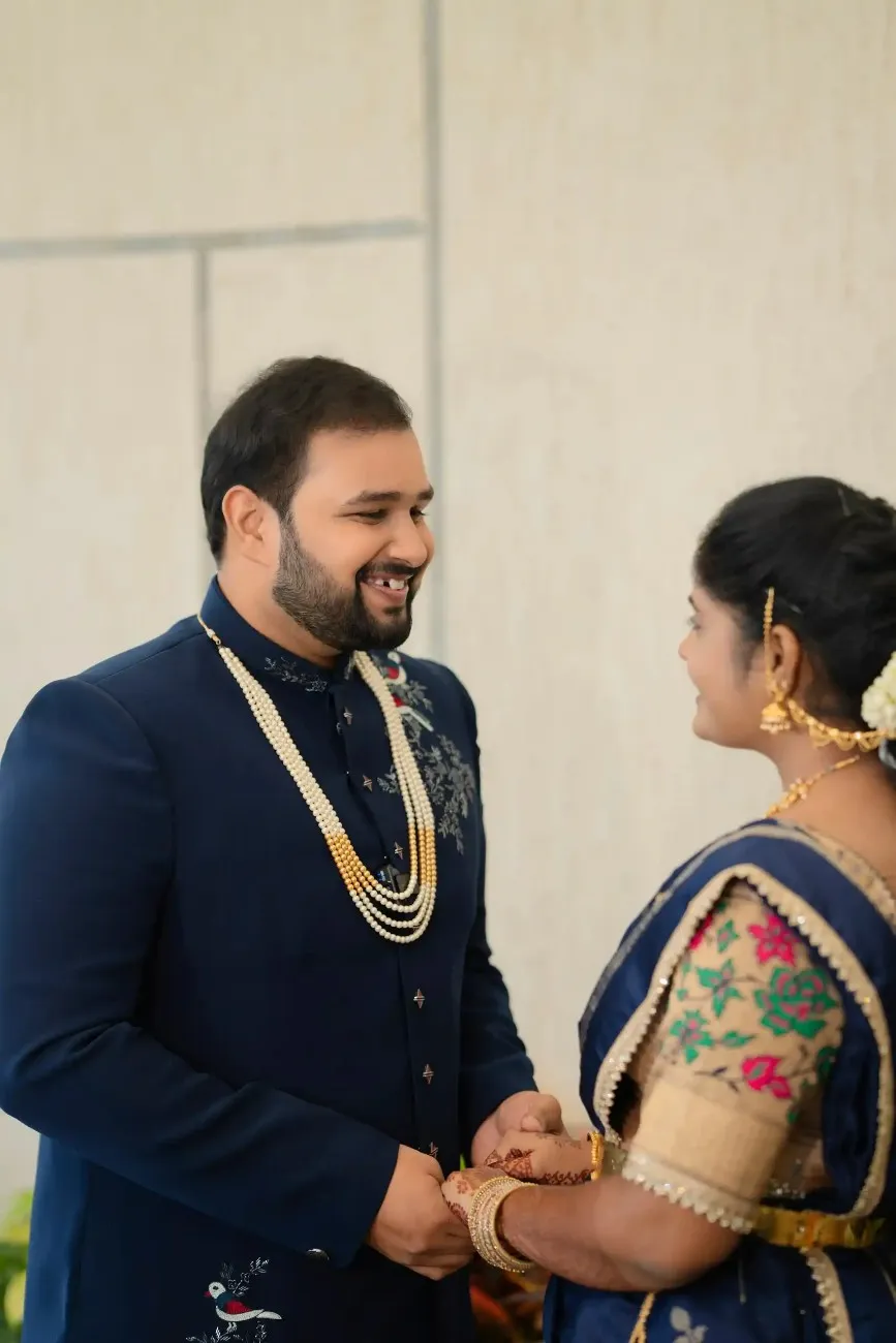 Couple smiling together during an engagement photography session