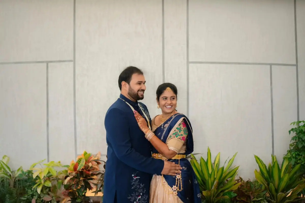 Candid couple moment during engagement ceremony