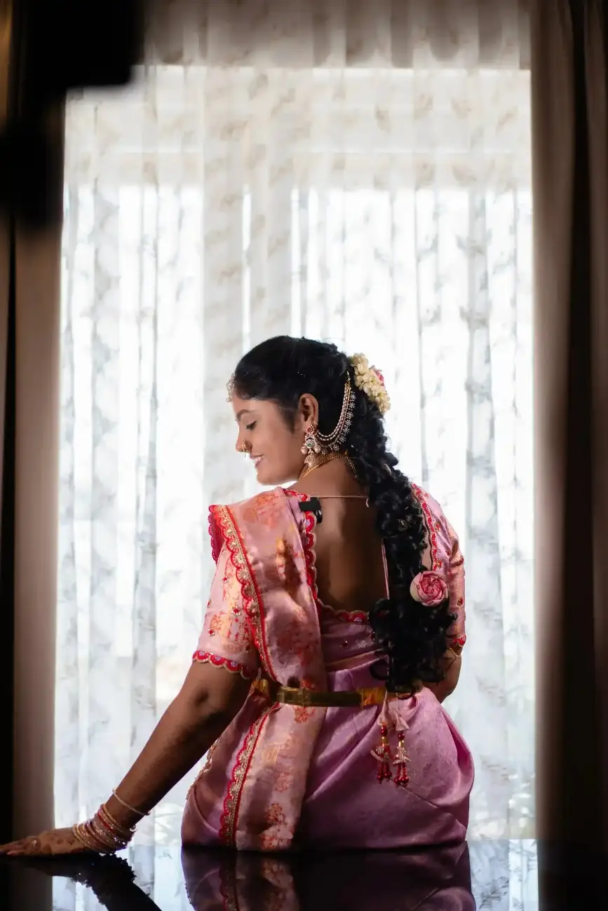 Bride portrait with jasmine flowers