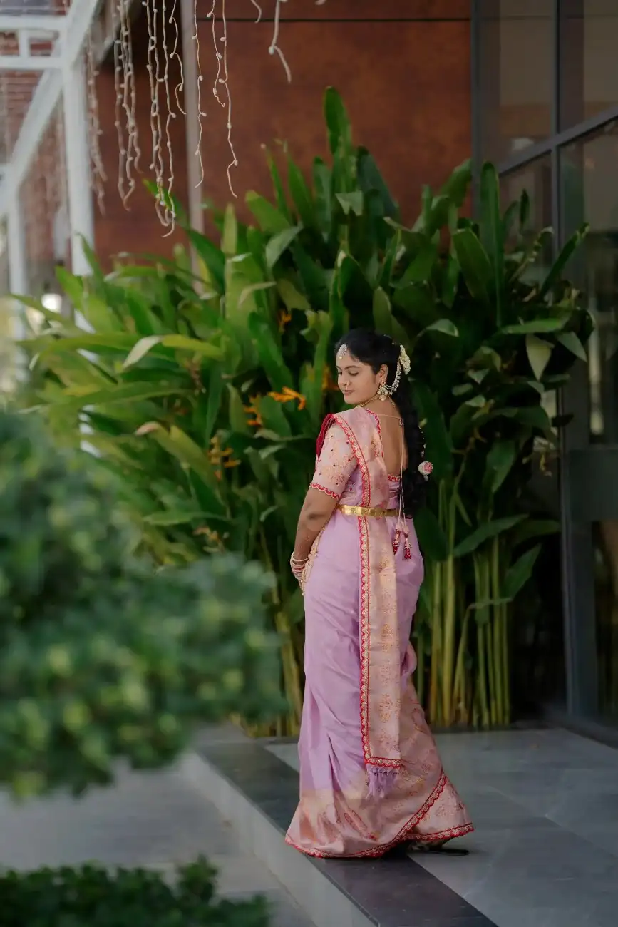 Bride portrait in elegant saree during engagement