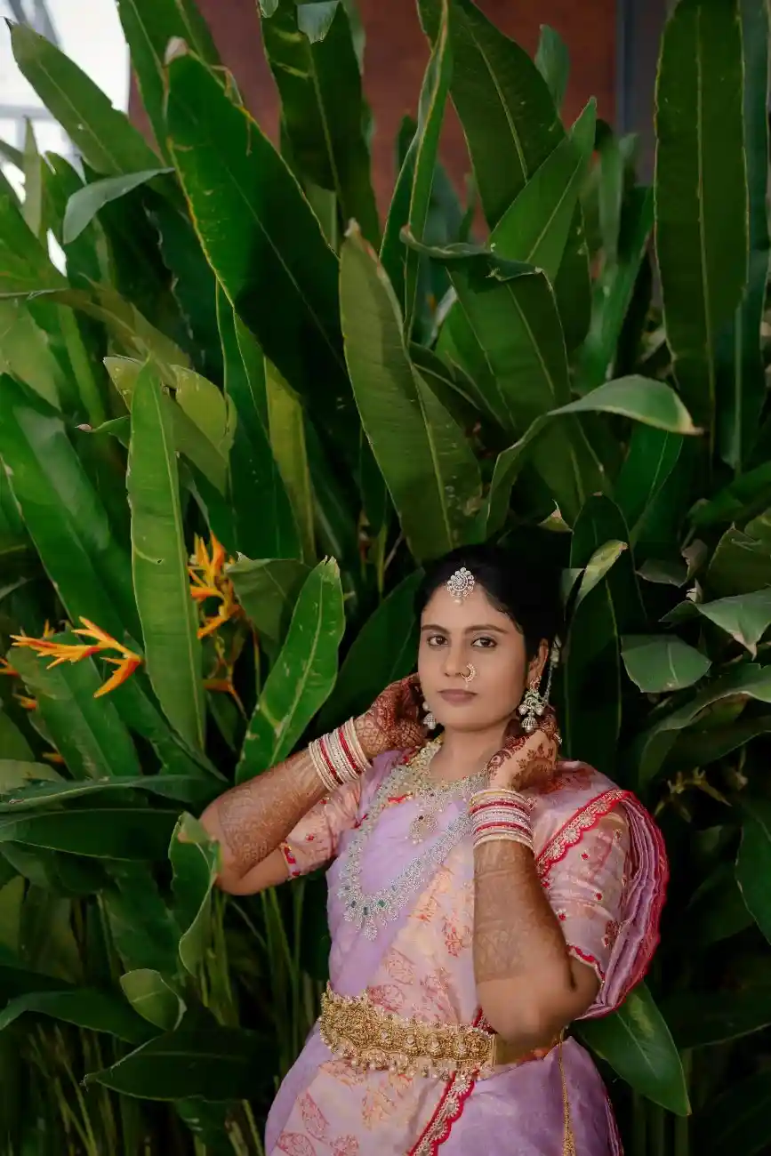 Traditional bride portrait at engagement ceremony