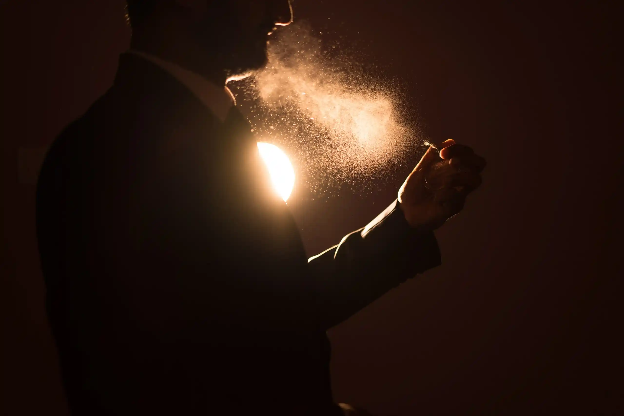Elegant groom portrait during engagement photography