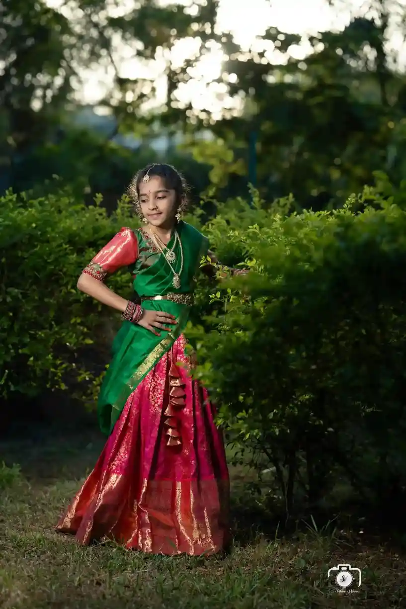 South Indian girl portrait during Half Saree Photography