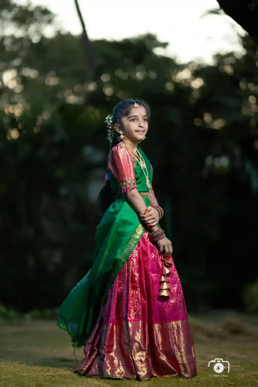 Traditional girl portrait with half saree outfit