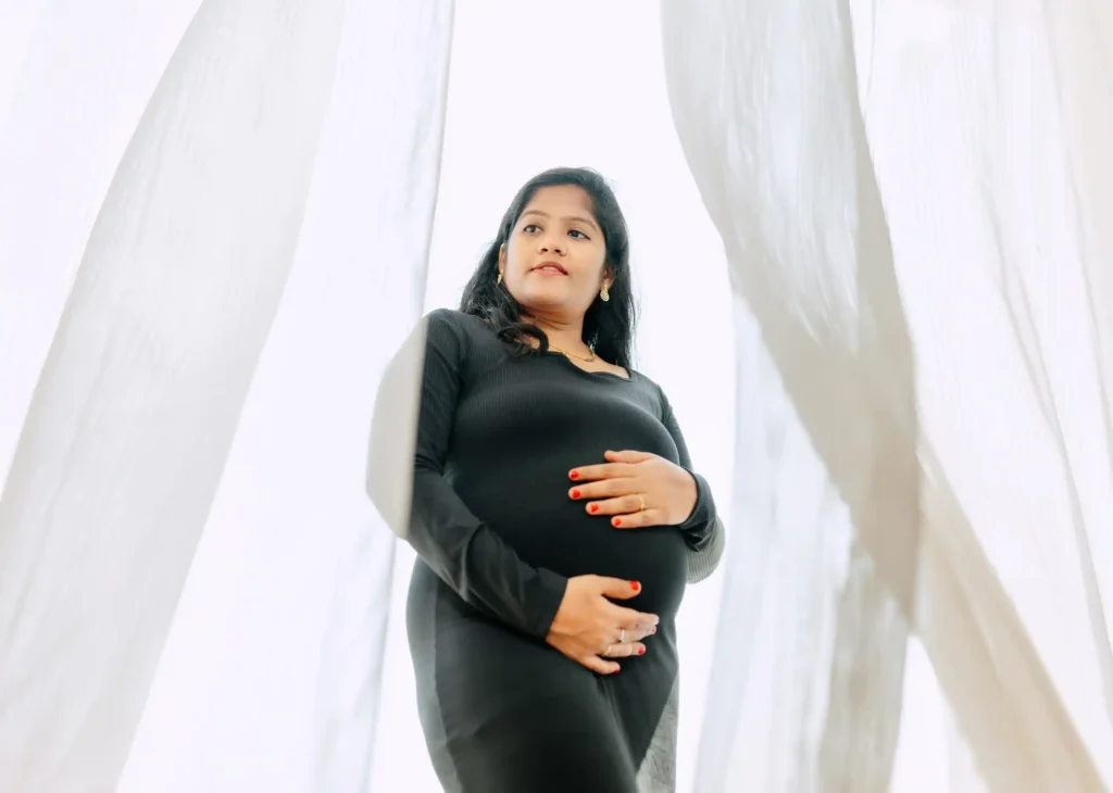 Beautiful mother-to-be portrait during maternity photography