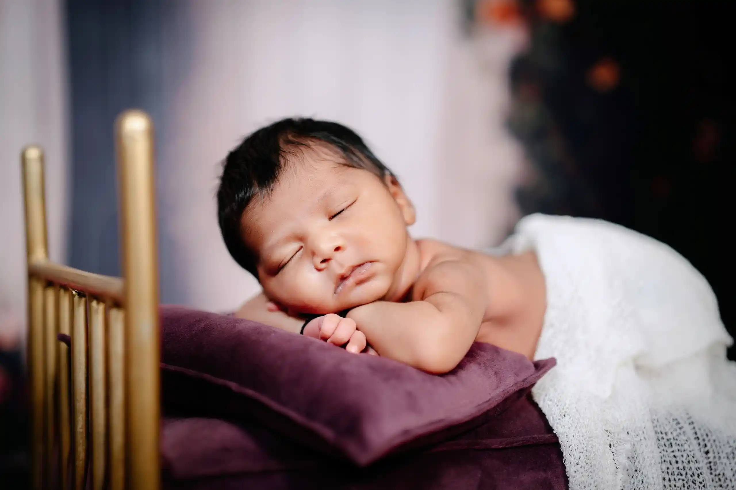 Newborn baby photoshoot of a sleeping baby